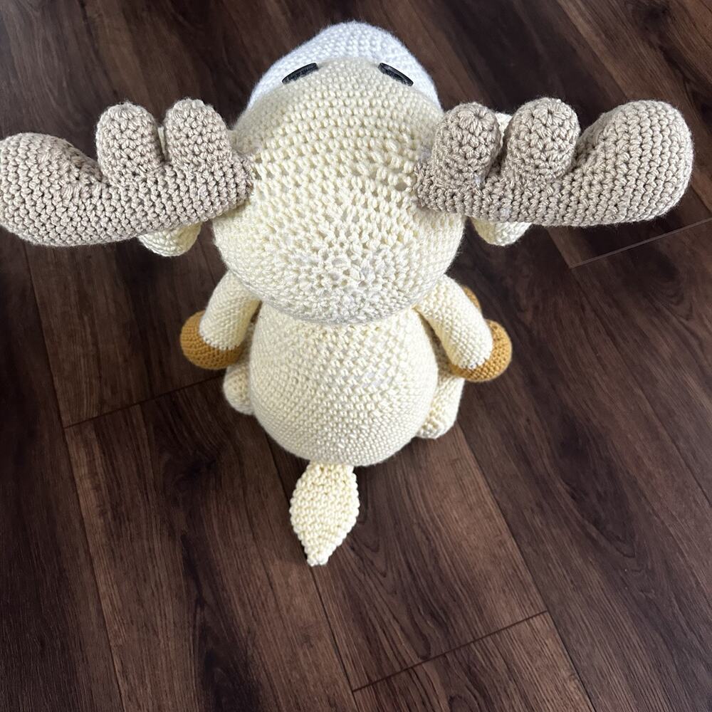 Super Cute Handmade Medium/Large Crochet Moose Kids Stuffed Animal Decor Knit - Picture 3 of 5